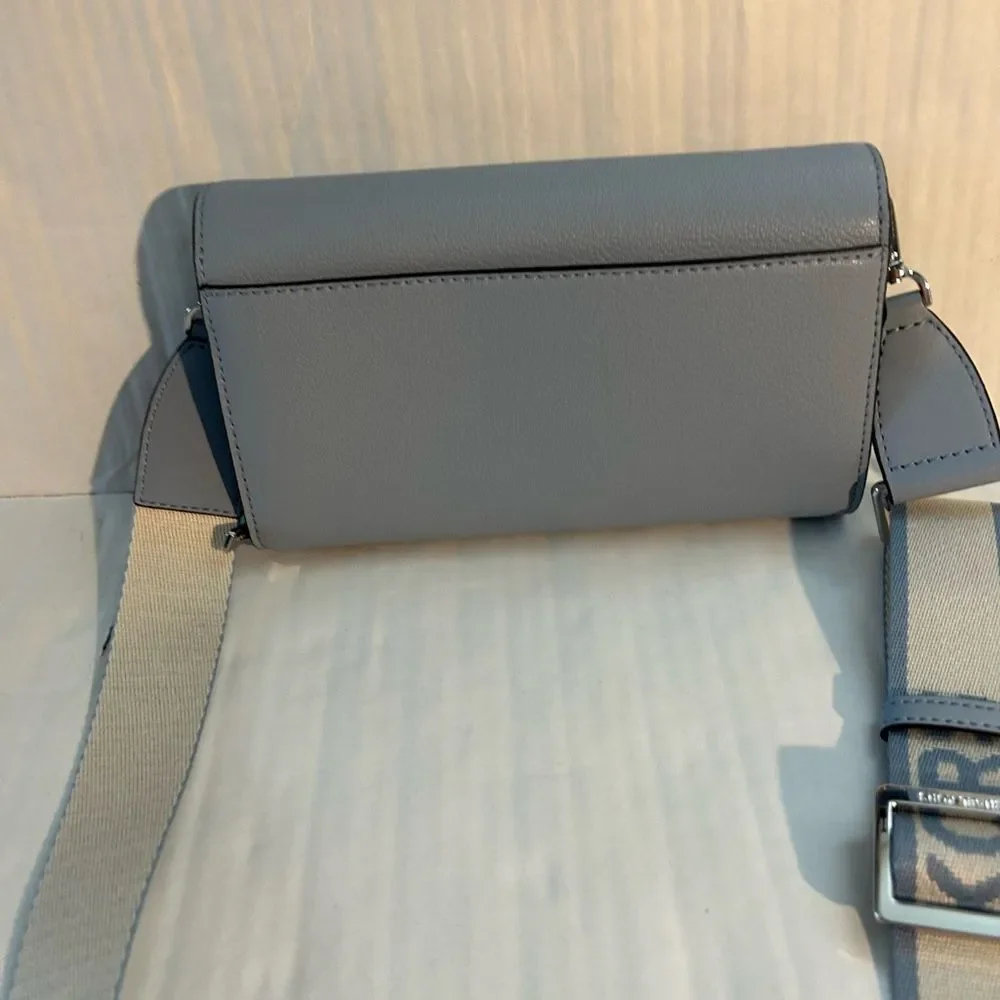 Michael Kors Jet Set Light Blue Large Leather Crossbody Bag - Picture 5 of 16